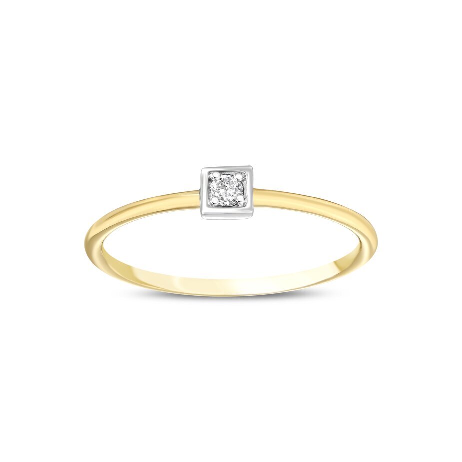 18 AYAR BEYAZ VE SARI ALTIN 0,03 KARAT PIRLANTA YÜZÜK - 