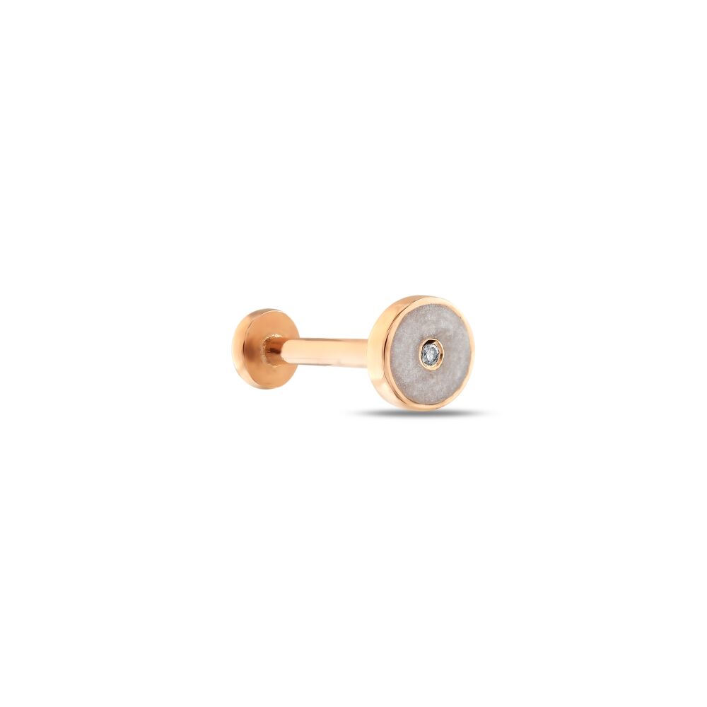 14 AYAR ROSE ALTIN 0,01 CT SEDEFLİ MİNELİ PIRLANTA TRAGUS					 - 1