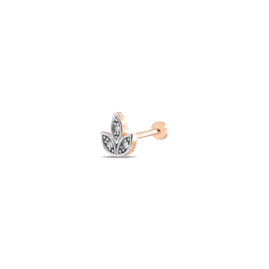 14 AYAR ROSE ALTIN 0,03 CT ÜÇ YAPRAK PIRLANTA TRAGUS					 - 