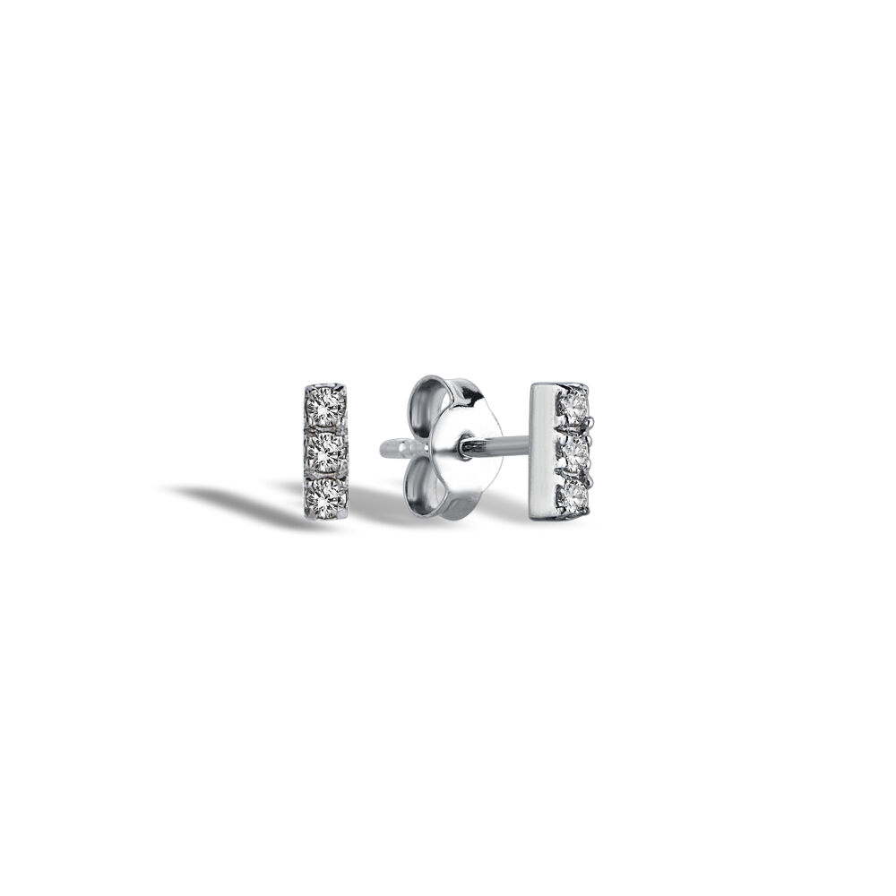 14 AYAR BEYAZ ALTIN0,03 CT KISA BAR PIRLANTA TRAGUS					 - 1